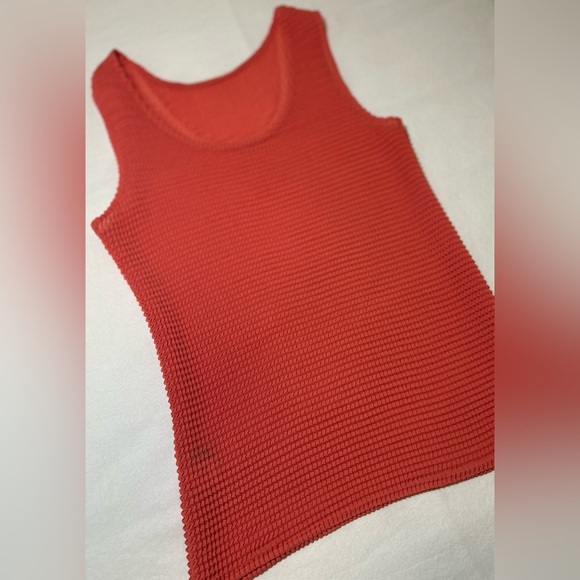 Babette Crinkle Sheer Tank Top Coral/Orange Size Medium EUC - Picture 5 of 9